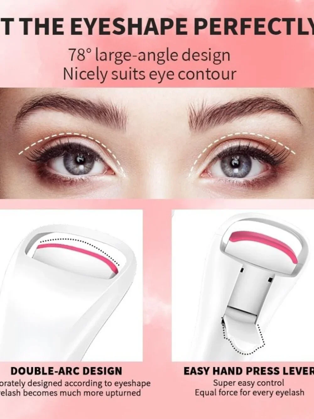 White Heated Eyelash Curler USB Rechargeable Electric Lash Roller New